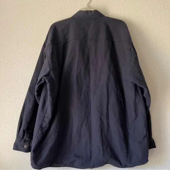 Wolverine Charcoal black Flannel Lined Canvas Shirt Jacket Size XL